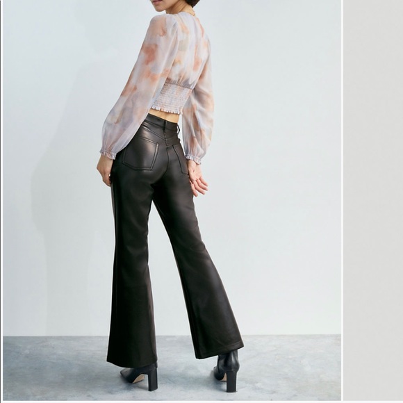 Aritzia Wilfred Melina Flare Vegan Leather Pant - Picture 4 of 6